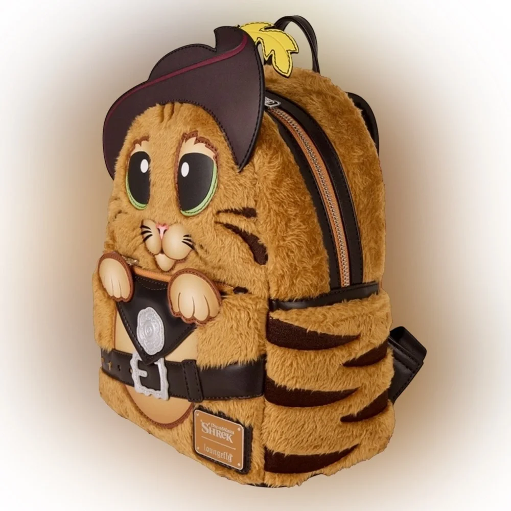 Loungefly Shrek Puss in Boots Plush Cosplay Mini Backpack NWT